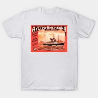 AUSTRO AMERICAN STEAMSHIP Vintage Ship Travel Tourism Advertisement T-Shirt